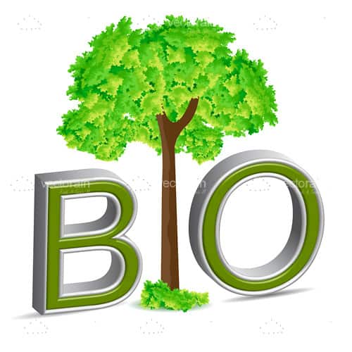 Bio Text with Green Tree